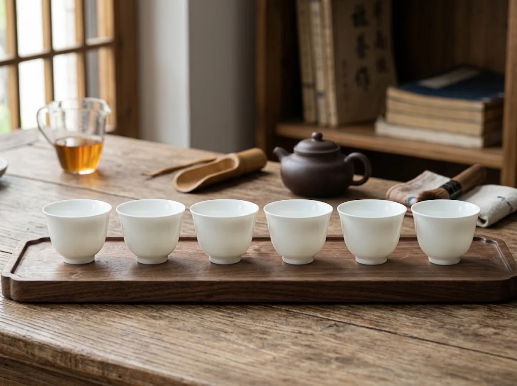 白瓷品茗茶杯套組 — White celadon tasting cup set